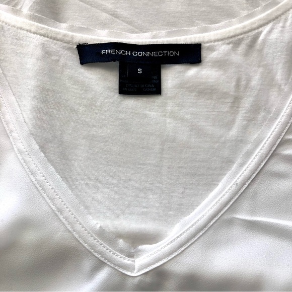 FRENCH CONNECTION Sheer Snow White V-Neck Halter Top - Women's S - Picture 7 of 8
